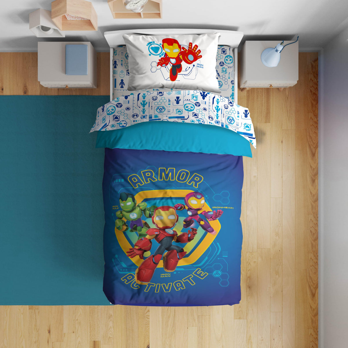 Sunny Side Up Bluey & Friends Full Comforter Set - 7 Piece Kids Bedding Includes Comforter, Sheets & Pillow Cover - Super Soft Microfiber Bed Set