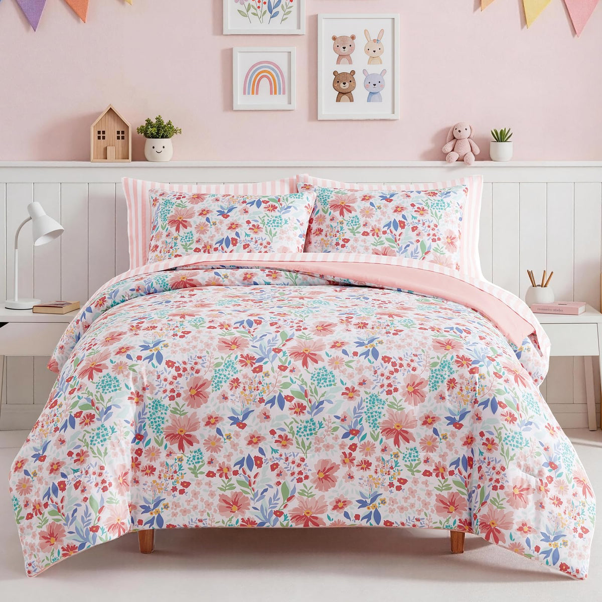 Boys Queen Size Bedding Set - 7 Pieces Space Kids Queen Comforter Set