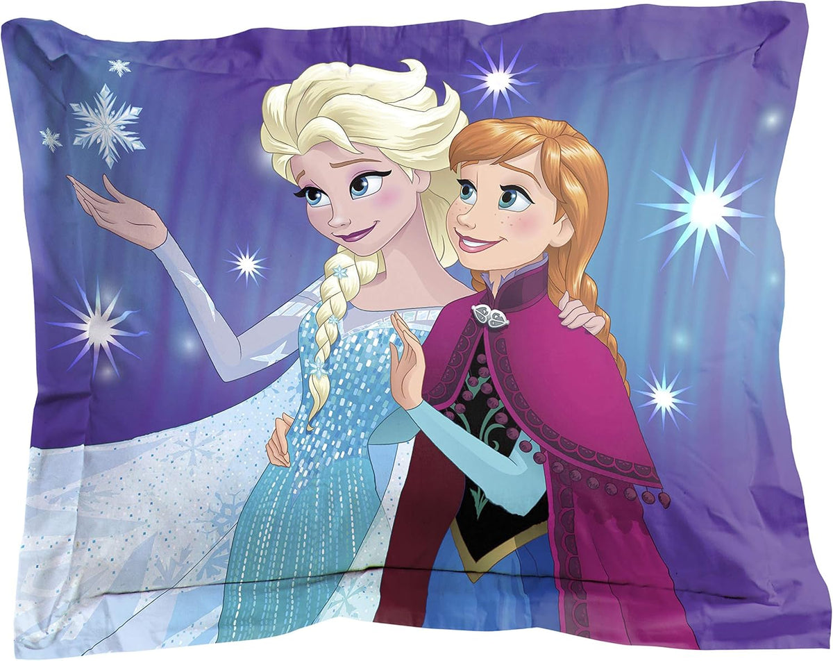 Disney Frozen Kids Full Comforter Set 7 Piece Bed in a Bag, Purple