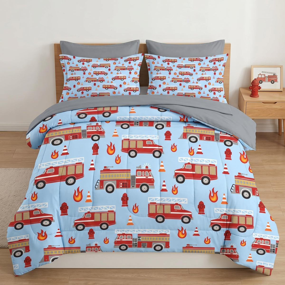 Nesker Twin Comforter Set for Boys, 5 Pieces Dinosaur Bedding for Kids