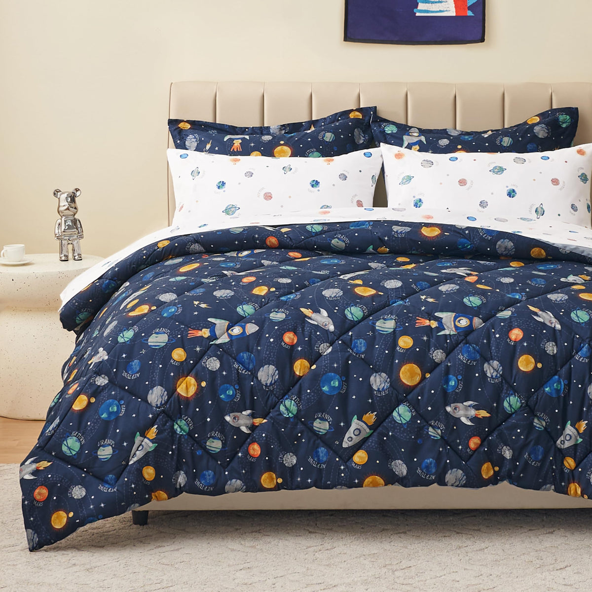 PPOLCA Twin Dinosaur Kids Bedding Set for Boys, 2 Pieces Twin Dinosaur Kids Comforter Sets for Boys, Super Soft Lightweight for All Seasons, Includes 1 Comforter (66"x86") and 1 Pillowcase(20"x26"+2")
