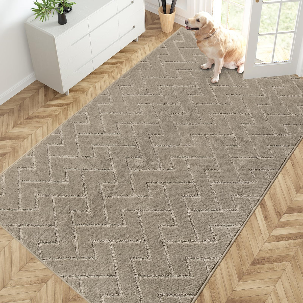 PURRUGS Dirt Trapping Door Mat Indoor Entrance, 20" x 31.5", Grey