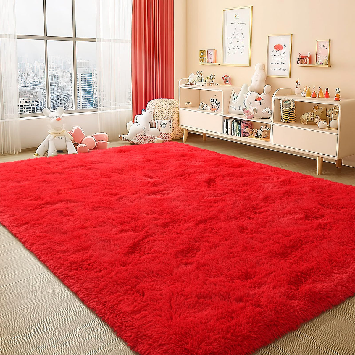 BENRON Cream White Fluffy Rugs for Living Room Bedroom 4x6, Washable