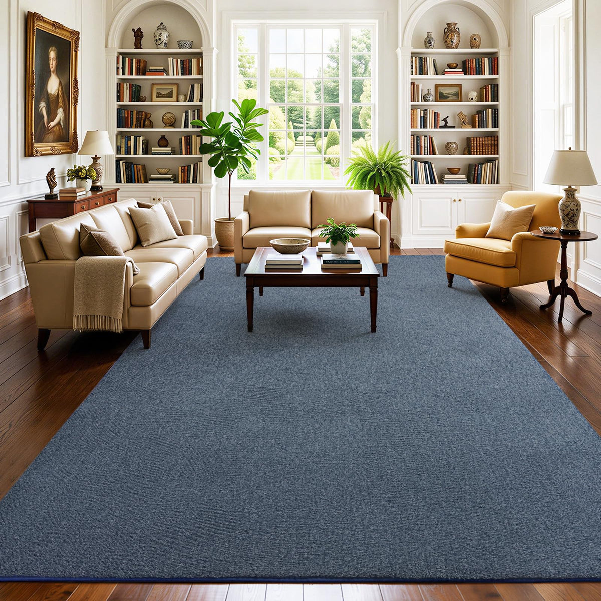4x6 Black Area Rugs for Living Room, Non-Shedding Memory Foam Carpet