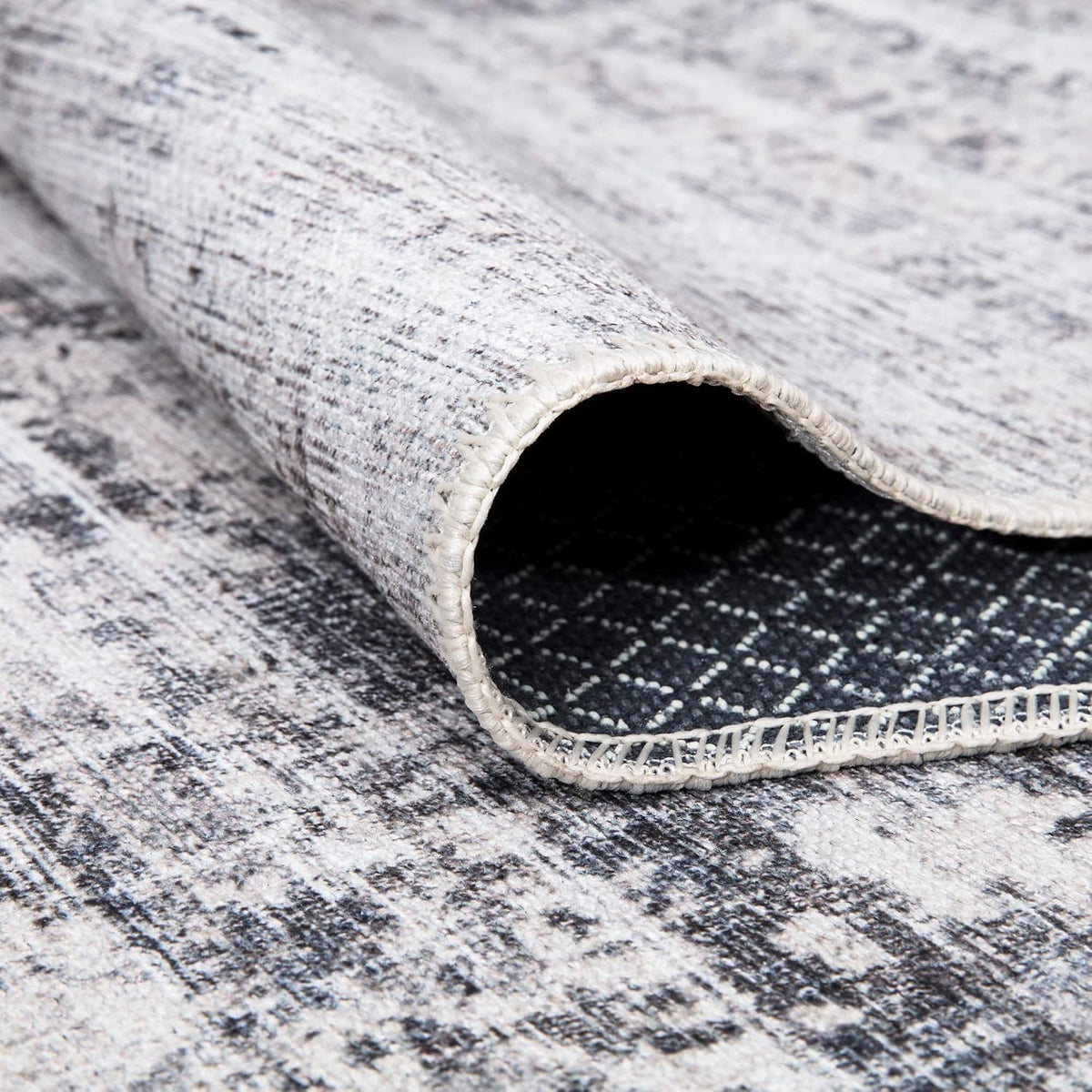 Bloom Rugs Washable Non-Slip 8' x 10' Rug - Gray/Charcoal/Blue Modern Abstract Area Rug for Living Room, Bedroom, Dining Room, and Kitchen - Exact Size: 8' x 10'