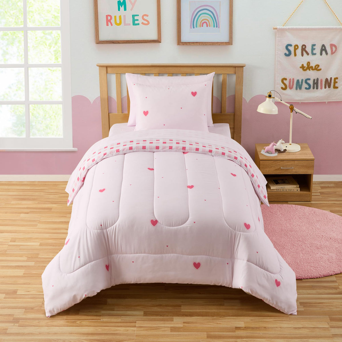 Kids Bedding Set Bed in a Bag for Boys and Girls Toddlers Printed Sheet Set and Comforter, Twin, Fairytale Princess