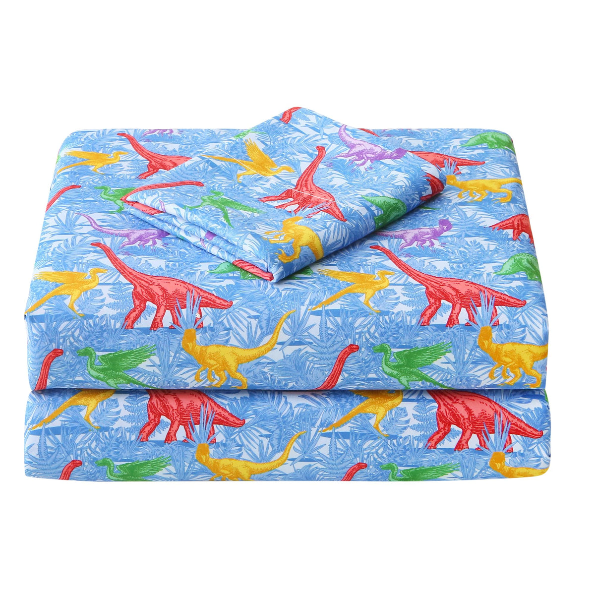 Viviland 3 Pieces Boys Blue Truck Twin Sheet Set - Soft Microfiber Fitted Flat Sheets & Pillowcase - Construction Truck Bedding Sets - for Kids & Toddlers