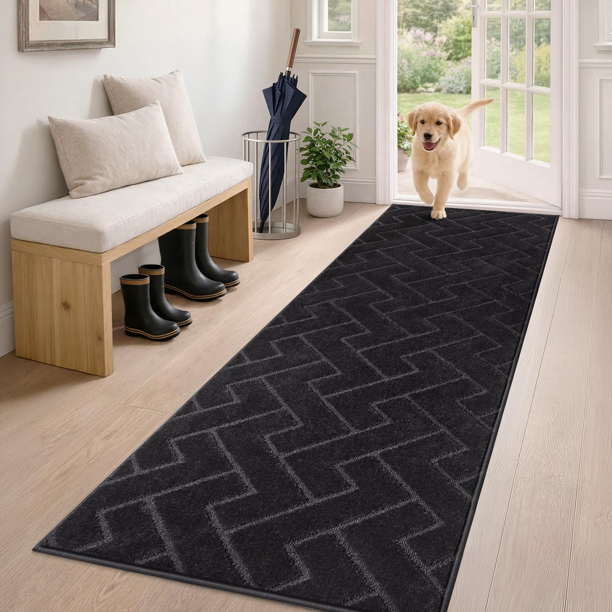 PURRUGS Dirt Trapping Door Mat Indoor Entrance, 20" x 31.5", Grey