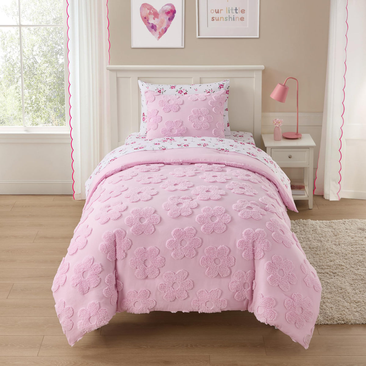 Kids Bedding Set Bed in a Bag for Boys and Girls Toddlers Printed Sheet Set and Comforter, Twin, Fairytale Princess