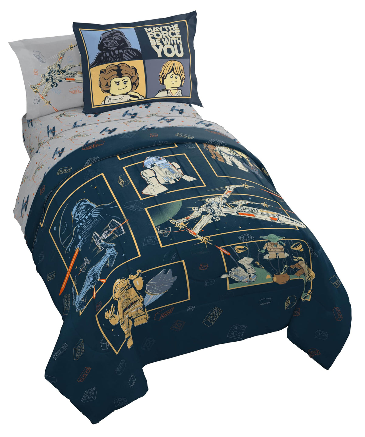 Jay Franco Kids Comforter Set Includes Sheets and Pillow Covers - Soft and Cozy Bed Set for Stylish Room Decor, Official Licensed Bedding, Grey - Toy Story, 7 Piece Full