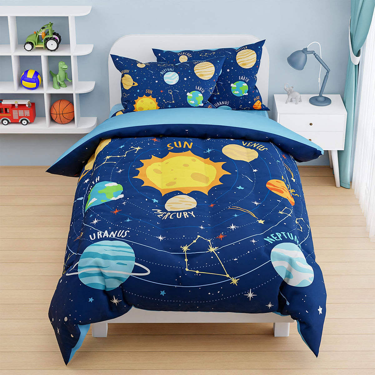 SANDJEST Dinosaur Duvet Cover Sets Full Size for Kids Boys, Incude 1 Polyester Comforter Cover 80x90 Inches and 2 Pillowcases 20x26 Inches, Comforter Not Included, Gift for Christmas Birthday