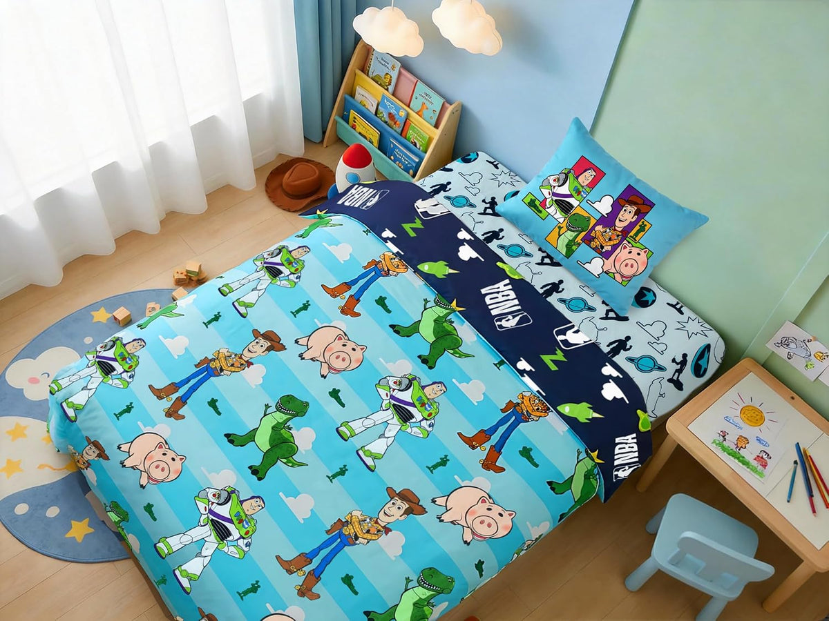 Northwest Disney Pixar Story Twin Comforter Set, Reversible Buzz Lightyear & Woody Design, Ultra Soft Fade Resistant Microfiber Kids Bedding Set, Officially Licensed