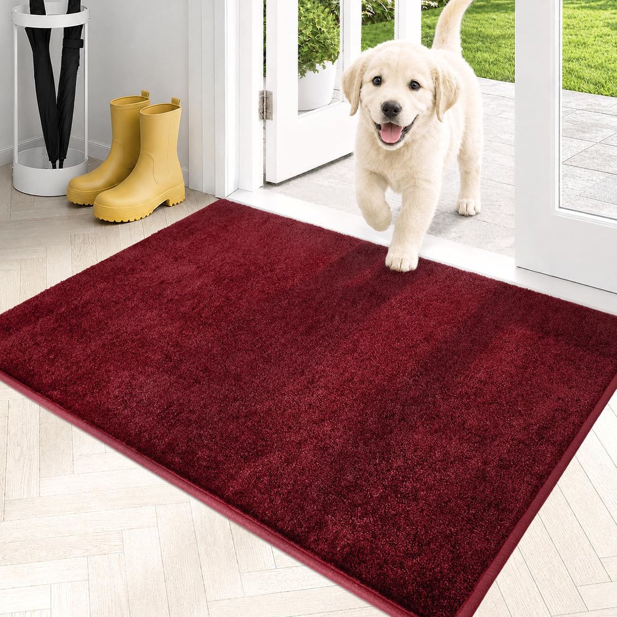 PURRUGS Dirt Trapping Indoor Door Mat, 20" x 31.5", Bluish Grey-Black