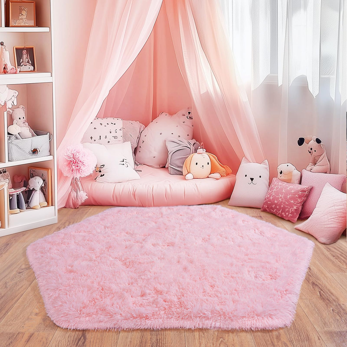 Black Rug for Bedroom, Soft Shaggy Modern Shag 4x6 Area Rugs for Living Room, Upgrade Non-Slip Plush Fluffy Carpet for Kids Boys Girls Room Dorm Home Decor Aesthetic