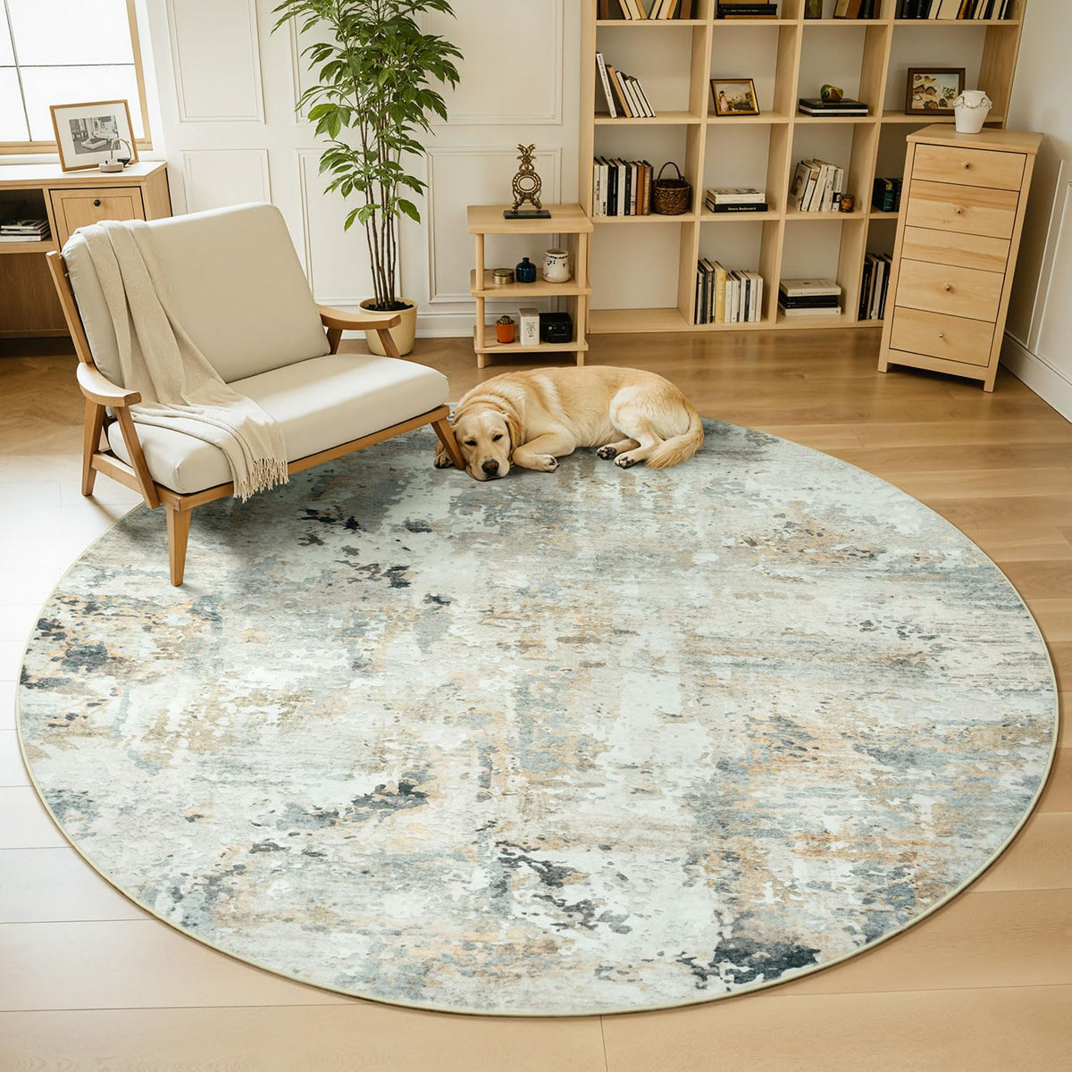 9x12 Area Rugs for Living Room, Large Washable Rug, Brown/Grey