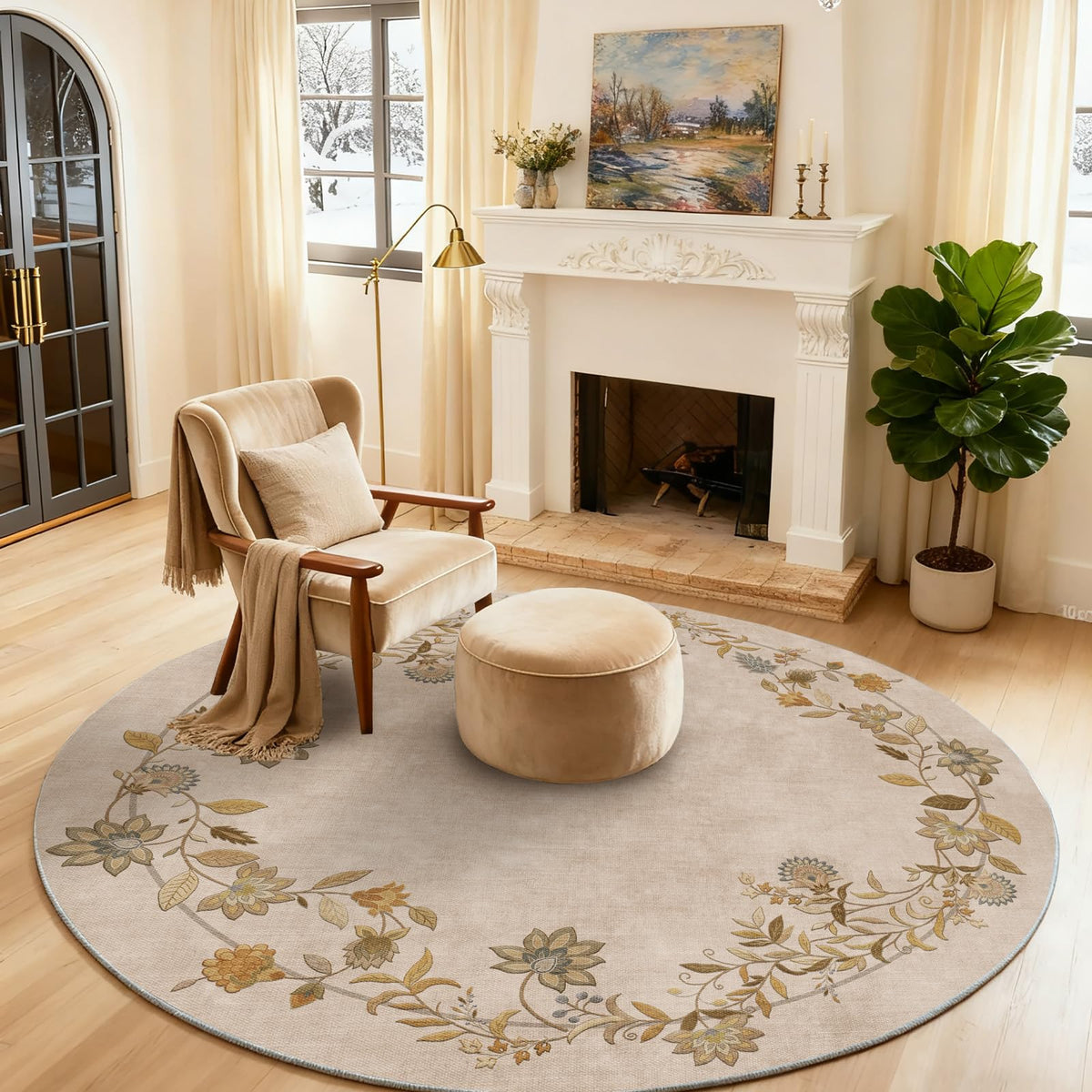 5x7 Area Rug for Living Room: Washable Bedroom Rug Non Slip Low Pile Carpet