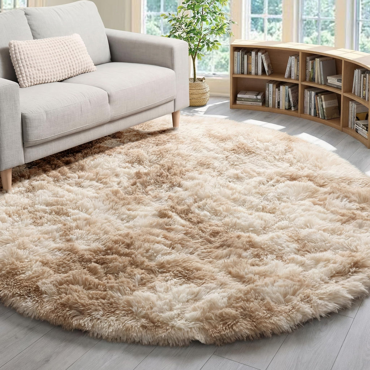 Area Rugs for Bedroom Living Room, 4x6 Fluffy Grey and Black Geometric Rug