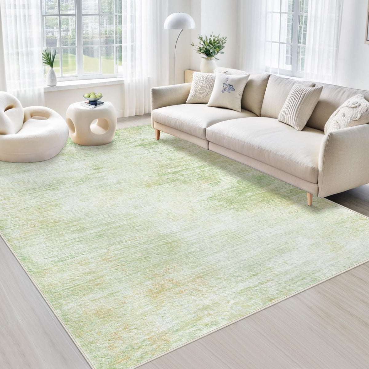 Area Rugs 5x7 Living Room: Washable Rug Modern Abstract Large Rug Soft Non Slip Neutral Rugs Stain Resistant Indoor Carpet for Bedroom Kitchen Dining Room Table Nursery Home Office Rugs(Beige,5'x7')
