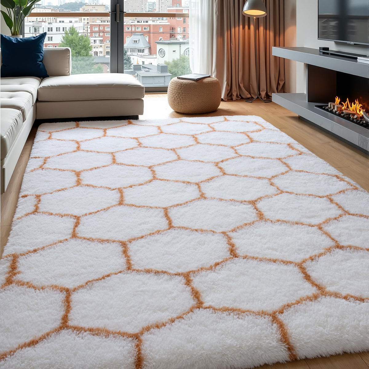 Zentavio Area Rugs for Living Room Grey Rugs for Bedroom 4x6 Carpet Fluffy Furry Soft Shag Aesthetic Plush High Pile Gray Throw Rug for Nursery Kids Room Dorm