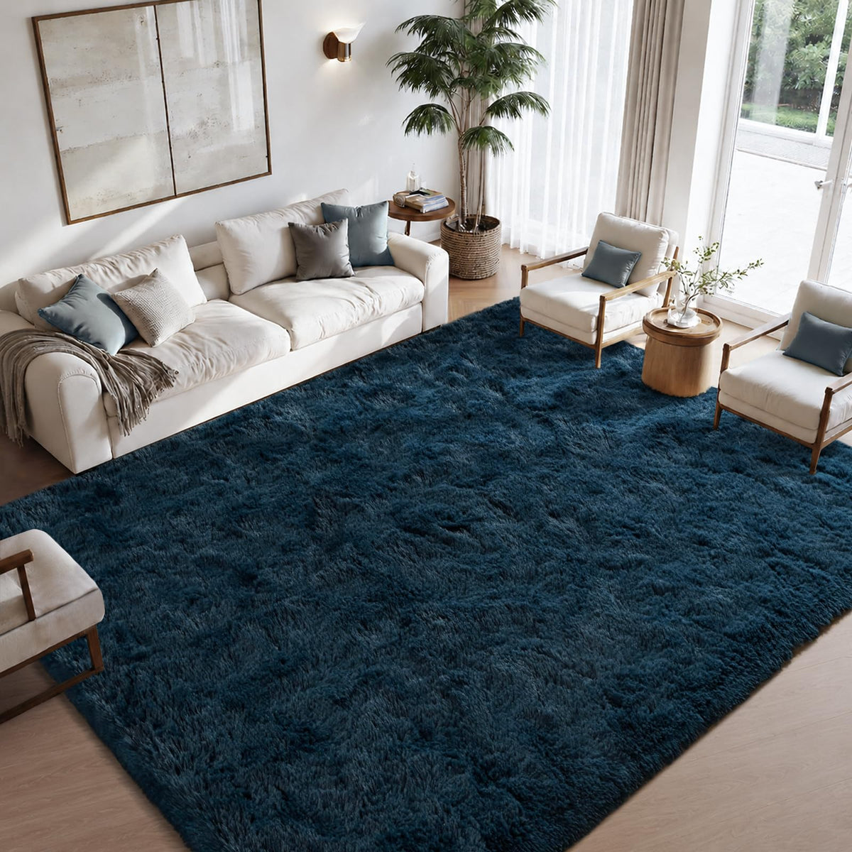 Zentavio Area Rugs for Living Room Grey Rugs for Bedroom 4x6 Carpet Fluffy Furry Soft Shag Aesthetic Plush High Pile Gray Throw Rug for Nursery Kids Room Dorm