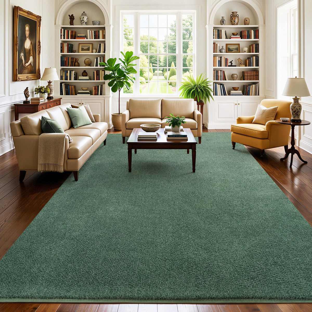 4x6 Black Area Rugs for Living Room, Non-Shedding Memory Foam Carpet