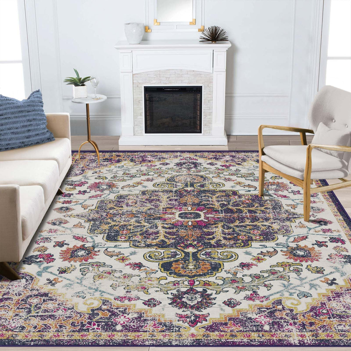 2x3 Washable Rug for Kitchen & Bedroom Floor or Entryway, Soft Indoor Mat for Inside House, Small Throw Carpet Bathroom Rug, Gray Carpet