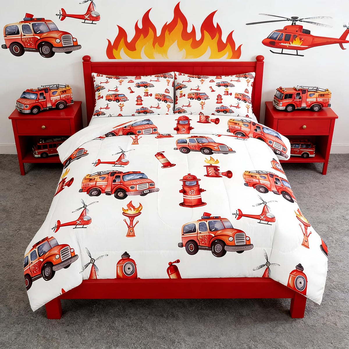 Erosebridal Cartoon Train Comforter Set Twin Kids Bedding for Boys Girls