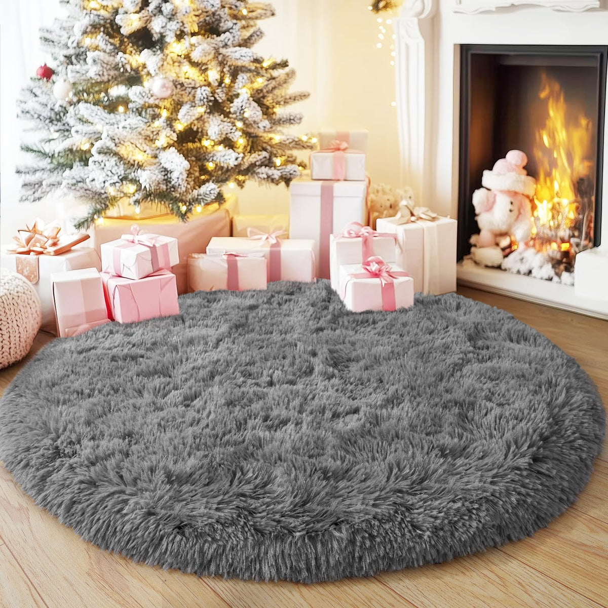 Black Rug for Bedroom, Soft Shaggy Modern Shag 4x6 Area Rugs for Living Room, Upgrade Non-Slip Plush Fluffy Carpet for Kids Boys Girls Room Dorm Home Decor Aesthetic