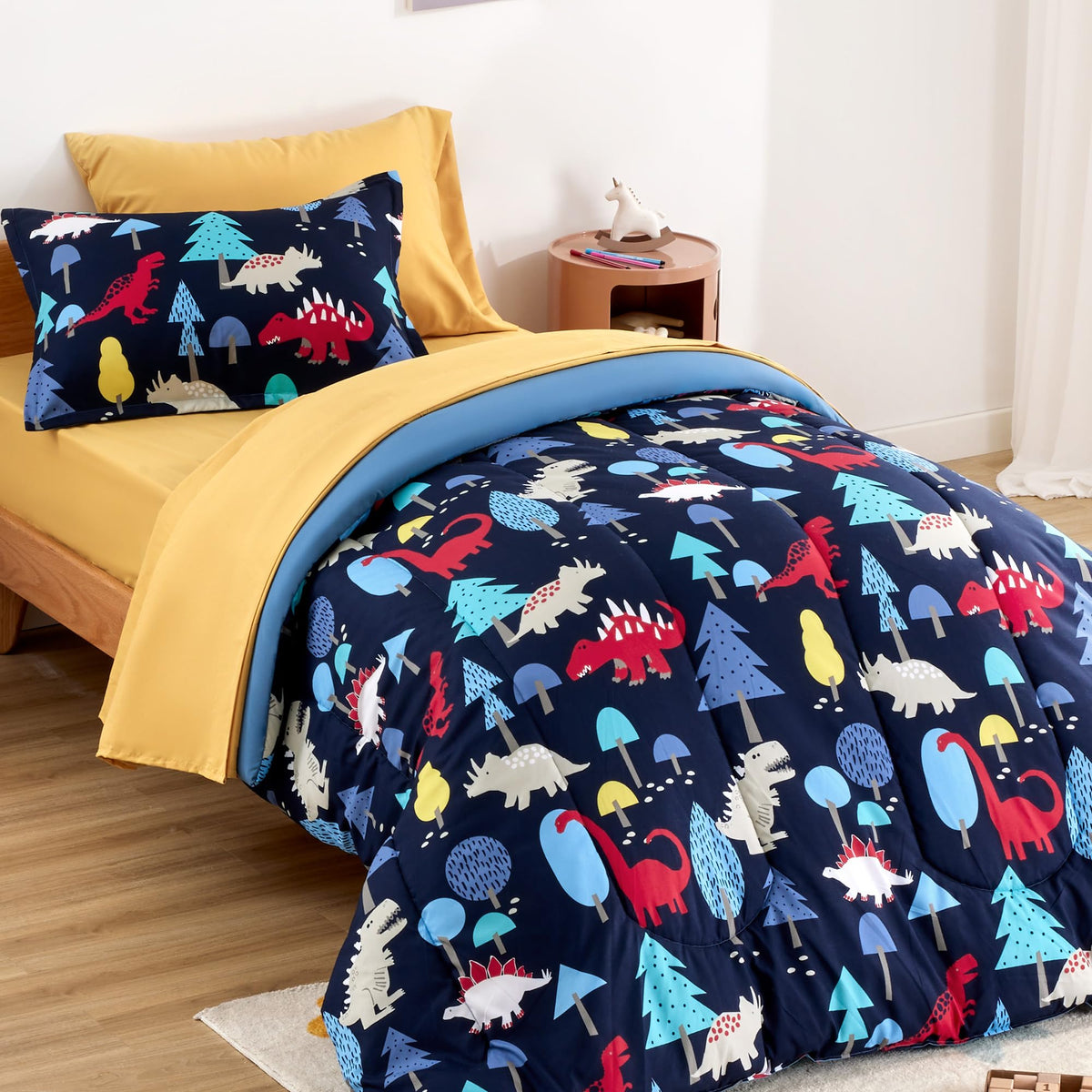 SLEEP ZONE Kids Bedding Twin Comforter Set - Super Soft & Cute Printed 2-Piece Comforter Set All Seasons for Boys, Girls, Fade Resistant, Machine Washable, Princess Castle