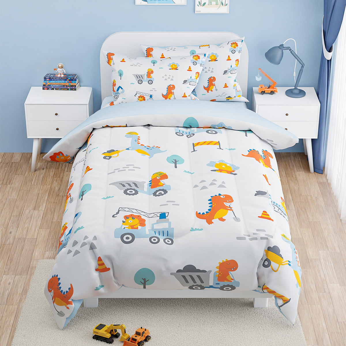 Woodland Animal Kids Bedding Set for Boys, Ultra Soft Microfiber Comforter Set Twin Size 3-Pieces, Comforters Bed Sets for Kid Tween Teen Bedroom Decor