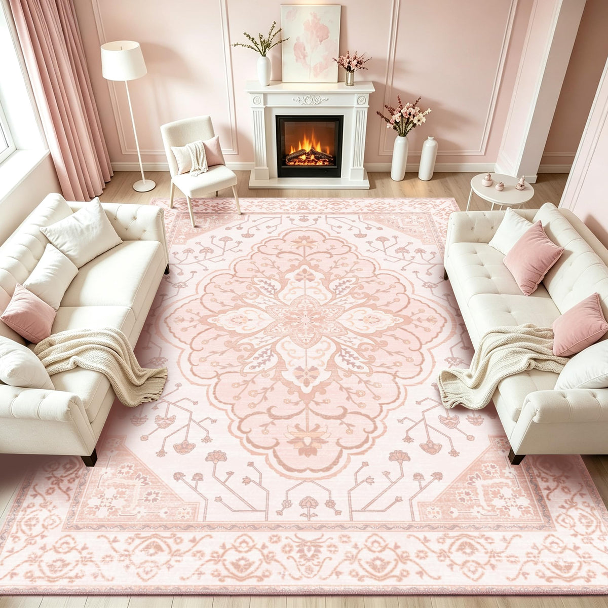 YARNSCAPE 2' x 3' Machine Washable Area Rug, Non-Slip Low-Pile Carpet