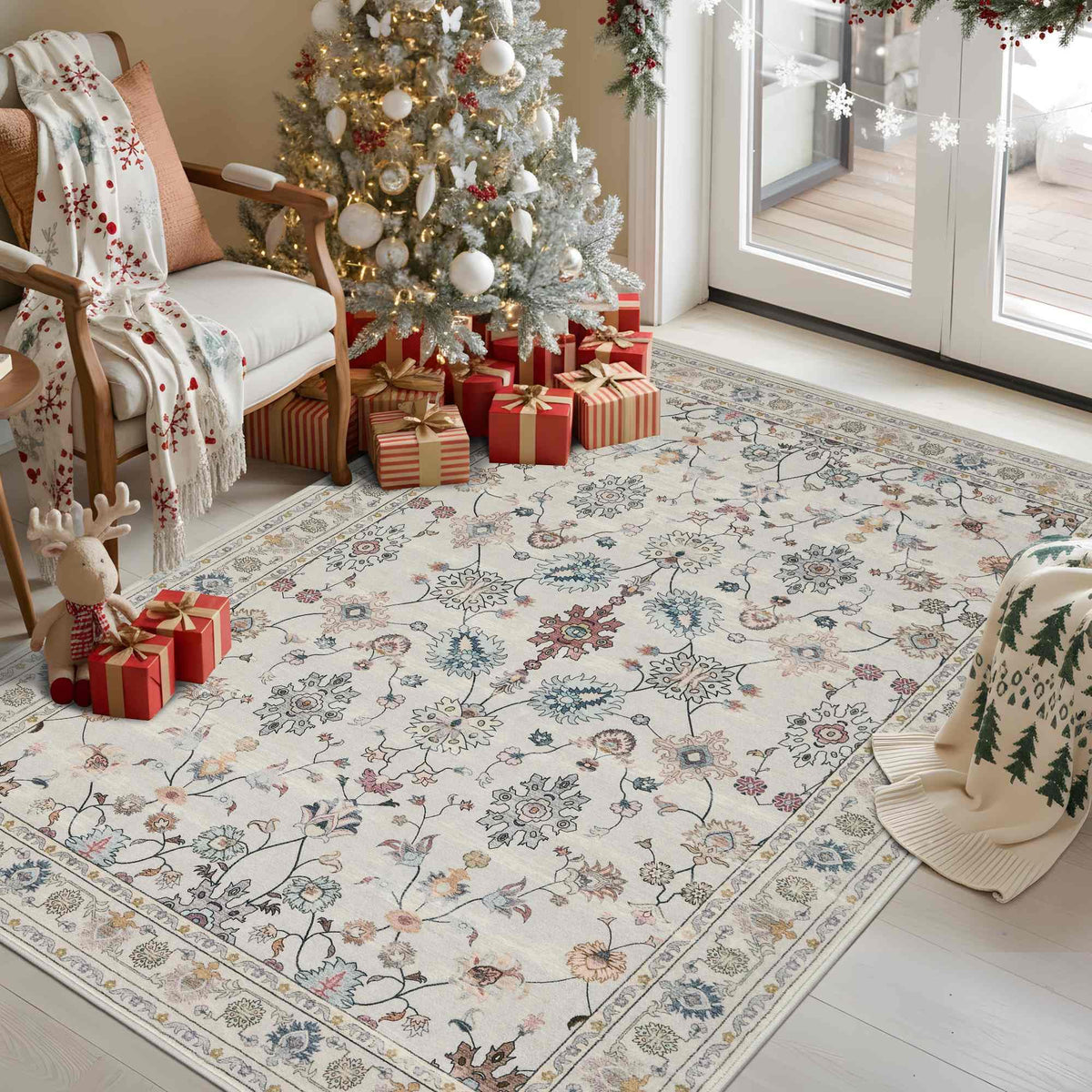 Rugxara Grey 5x7 Area Rugs for Bedroom & Living Room
