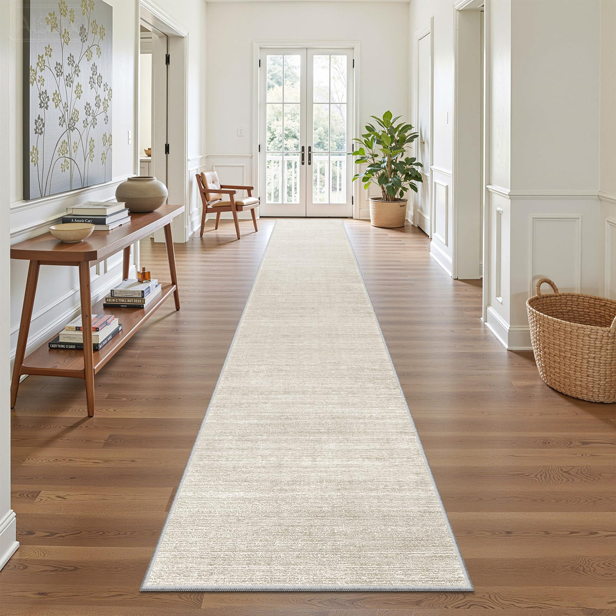 Valenrug Beige 8x10 Area Rugs for Living Room, Large Washable Rug Non Slip