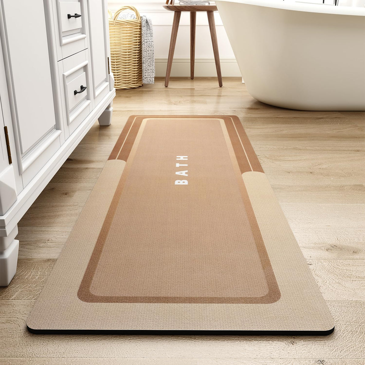 MontVoo-Bath Mat-Bath Mat Rug Non Slip Super Absorbent Stain Resistant Quick Dry Thin Bathroom Rug-Bath Mats for Bathroom Floor Bathtub Vanity-Bathmat Bath Rug Easy Care-17"x27" Darkgrey