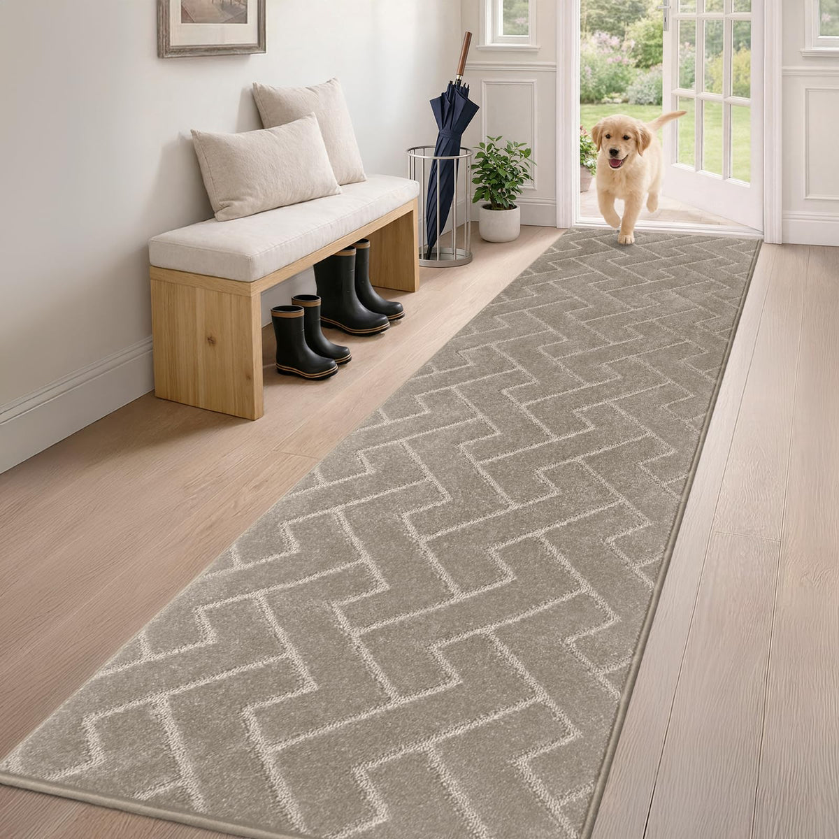 PURRUGS Dirt Trapping Door Mat Indoor Entrance, 20" x 31.5", Grey