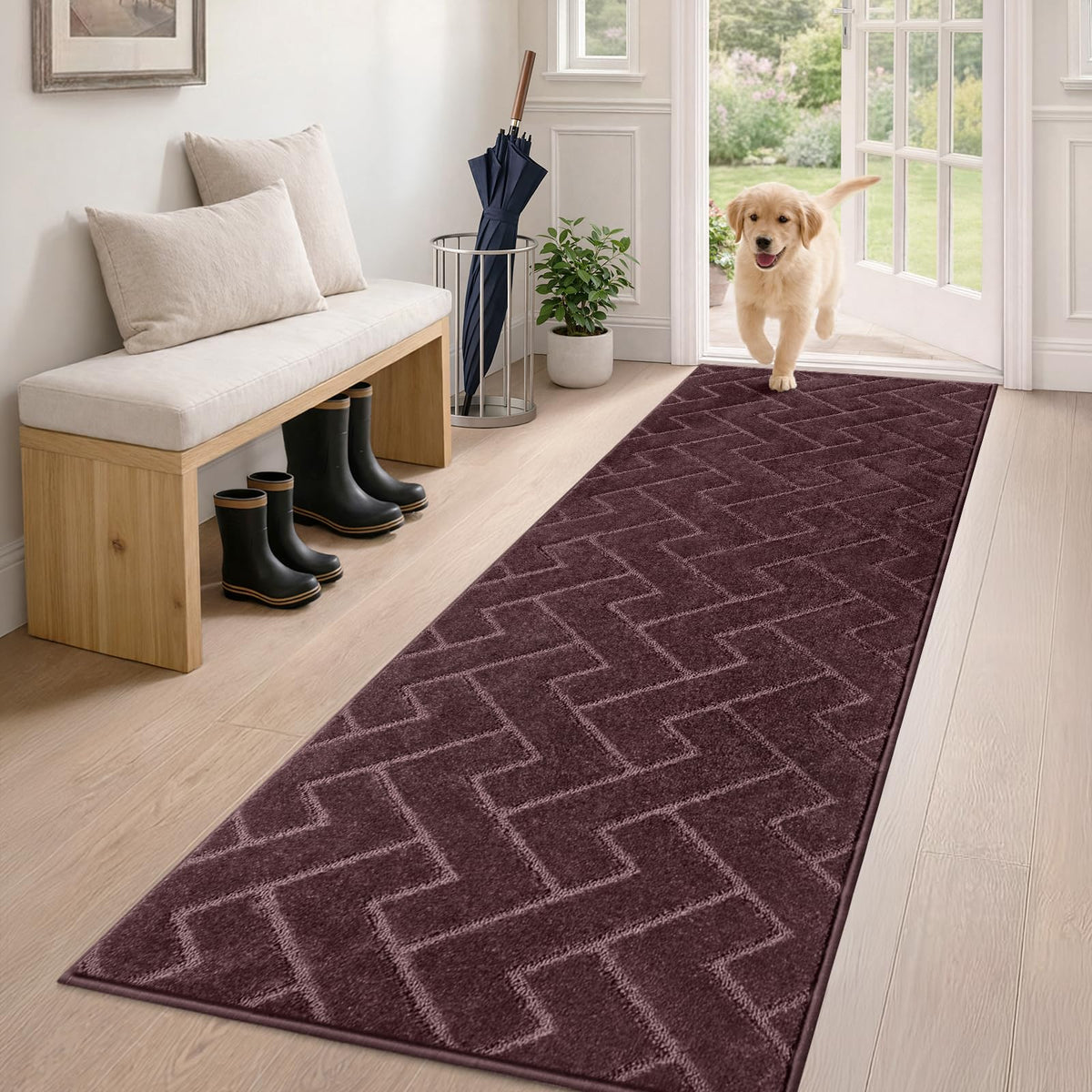 PURRUGS Dirt Trapping Door Mat Indoor Entrance, 20" x 31.5", Grey
