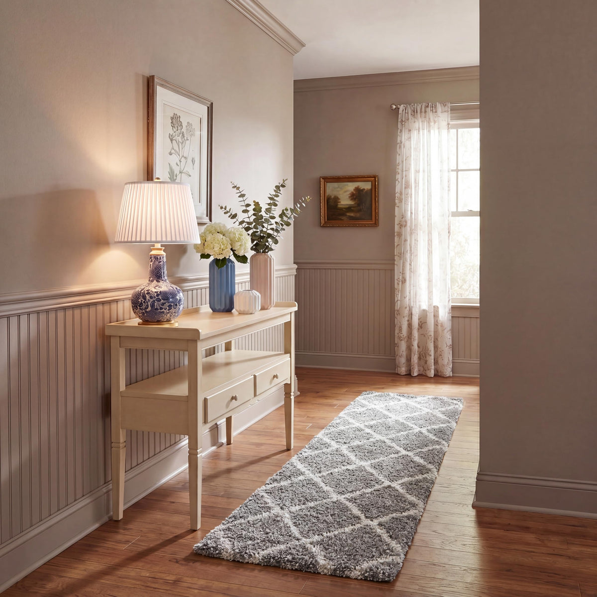 SAFAVIEH Hudson Shag Accent Rug 3'x5', Soft Plush Grey & Beige SGH281J