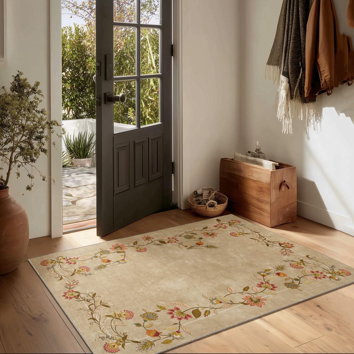 5x7 Area Rug for Living Room: Washable Bedroom Rug Non Slip Low Pile Carpet