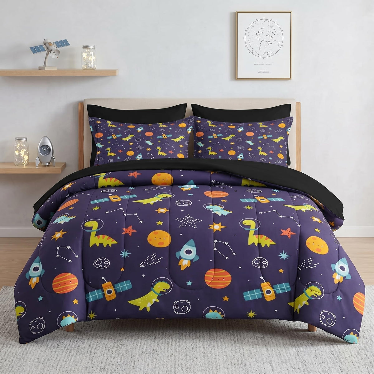 Pamnest Twin Comforter Set for Girls, 5 Pieces Butterfly Bedding Set
