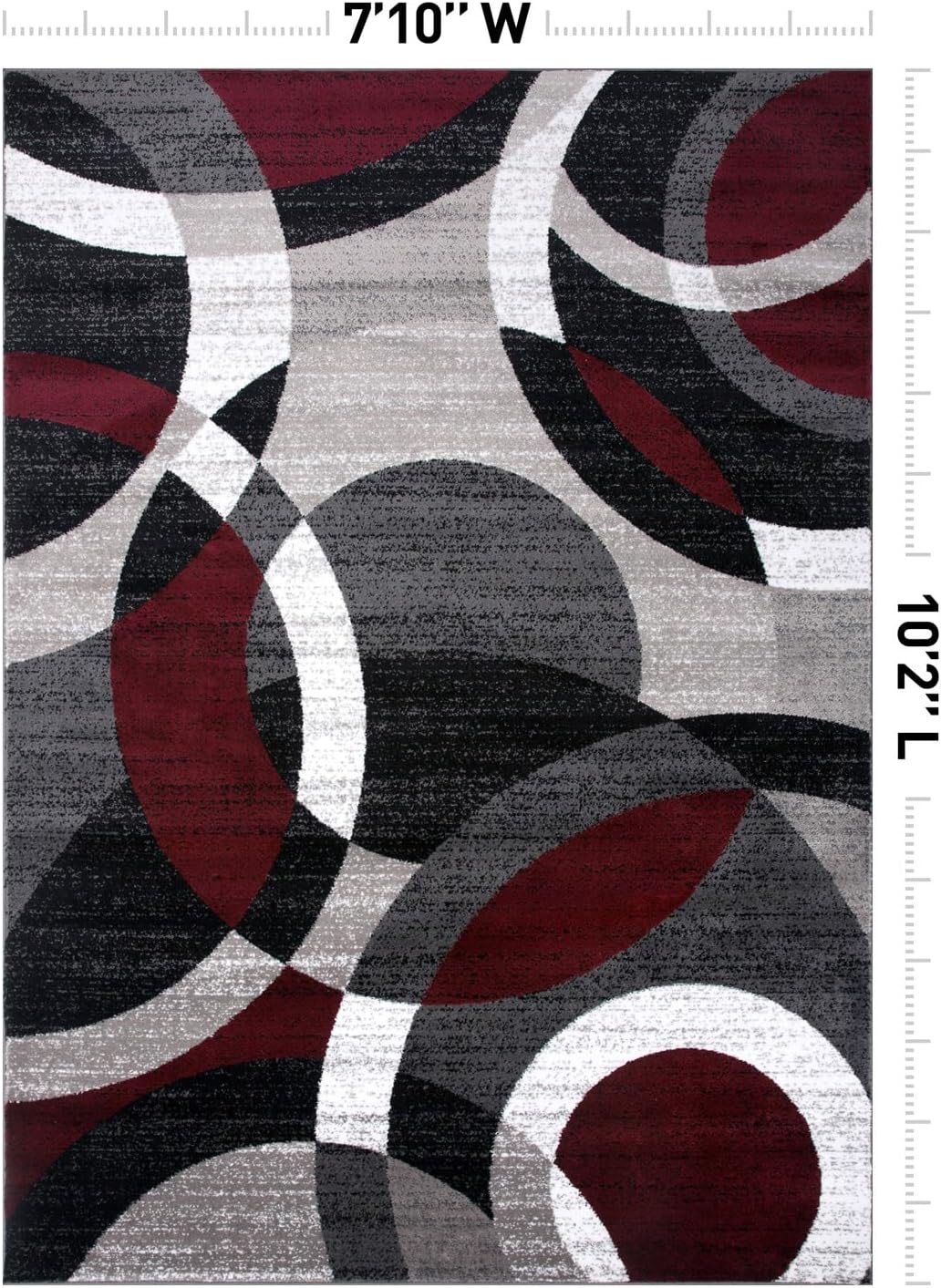 Rugshop Overlapping Circles Modern Geometric Area Rug Red 7'10" x 10'2"