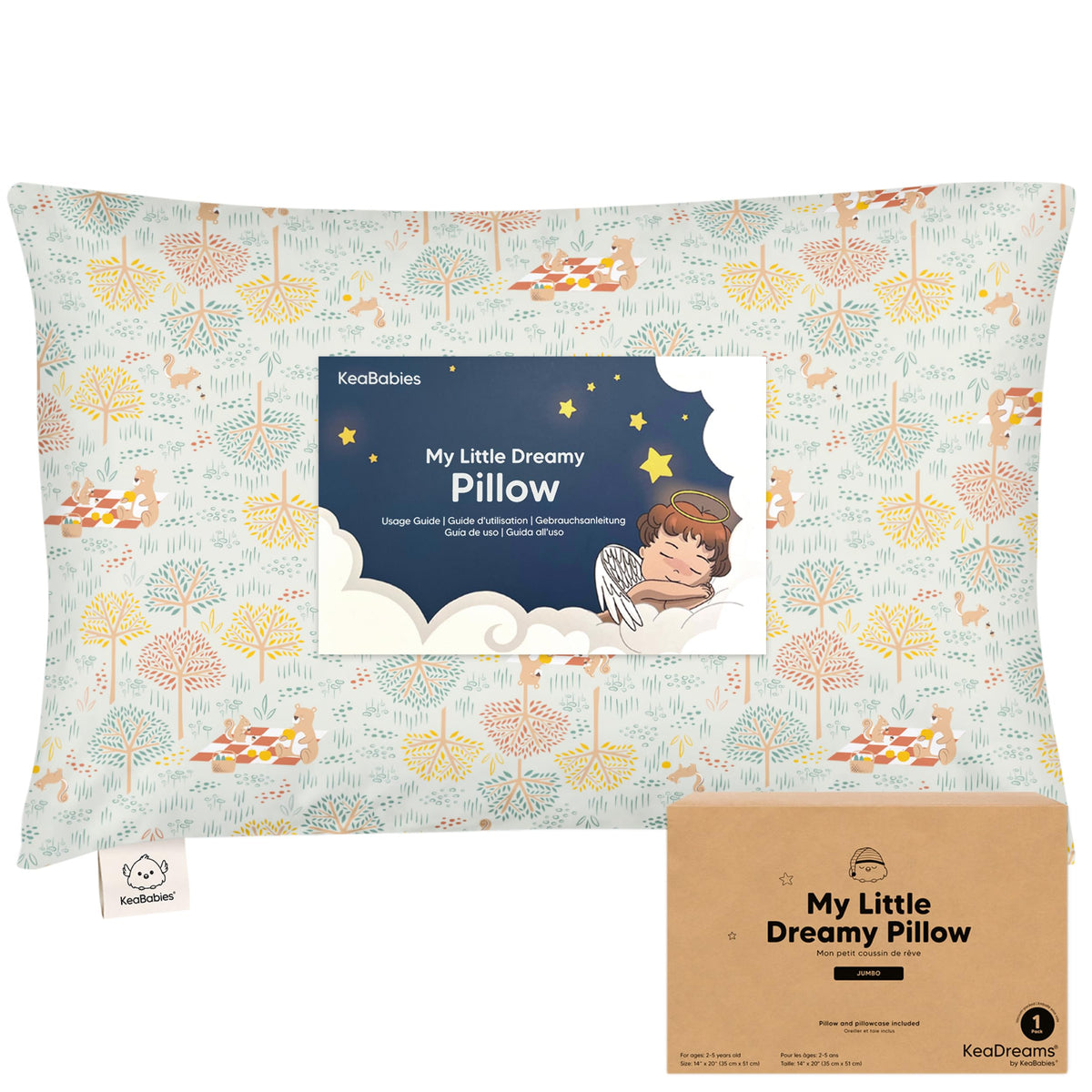 KeaBabies Organic Toddler Pillow with Pillowcase, Jumbo 14X20 (KeaFriends)