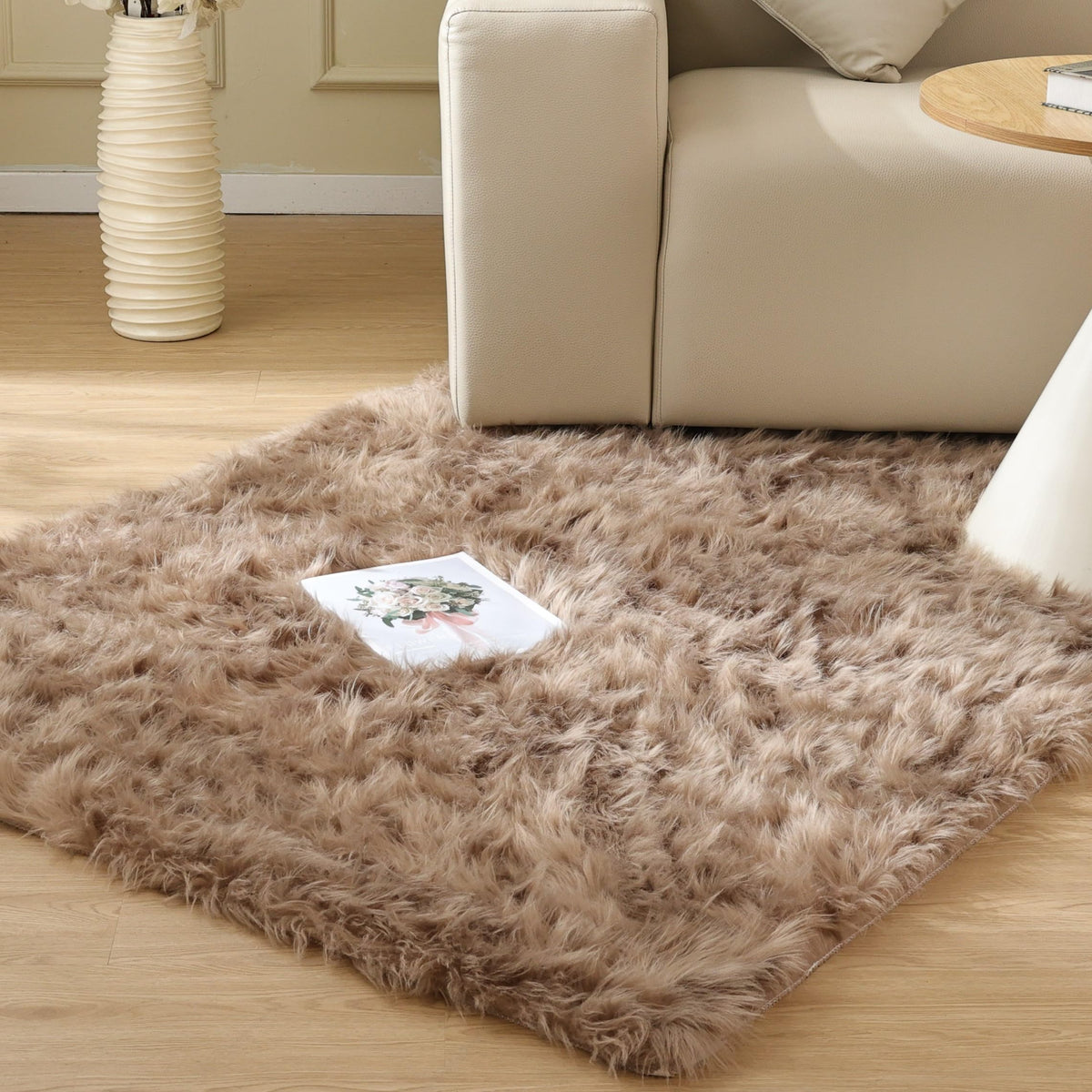 ORINOVA White Faux Sheepskin Fuzzy Fur Rugs for Bedroom Small Machine Washable Fluffy Area Rugs for Living Room 2x4 Shag Nursery Rug
