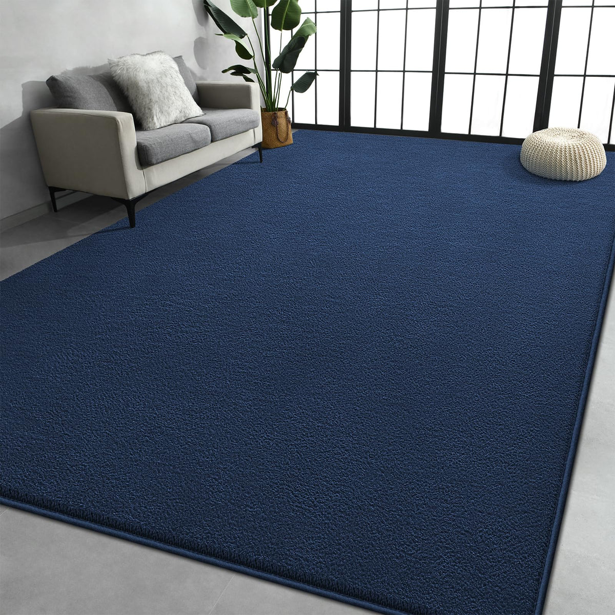 Large Area Rugs for Living Room Bedroom, Minimalist Modern Shag Rug, Soft