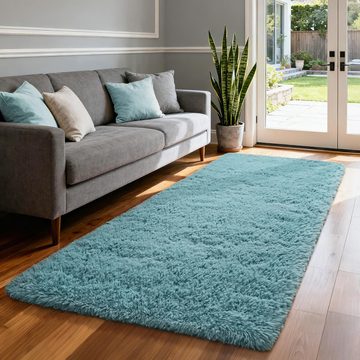 Merelax Soft Area Rug for Livingroom Bedroom, Machine Washable 4x6 Black Rugs Fluffy Shaggy Bedside Rug, Non Slip Indoor Carpet for Nursery Kids Room Home Decor Aesthetic