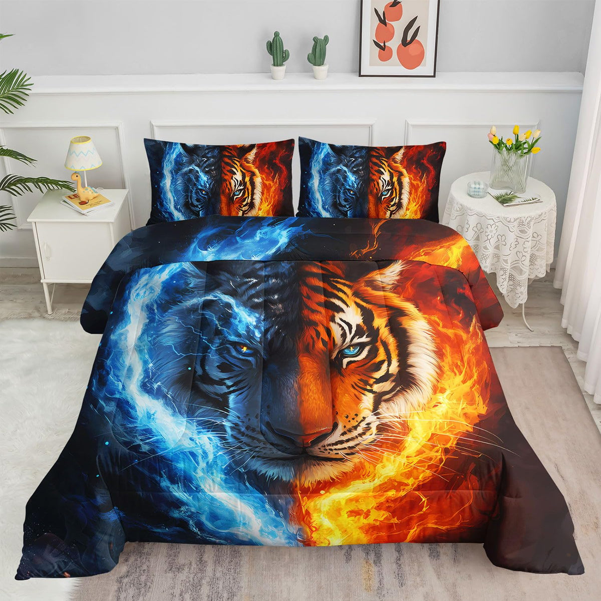 Kids Comforter Set Farm Theme Printed Pattern Bedding Set with 1 Comforter and 2 Pillowcases for Girls Boys Bedroom All Season(Farm Theme01 Twin)
