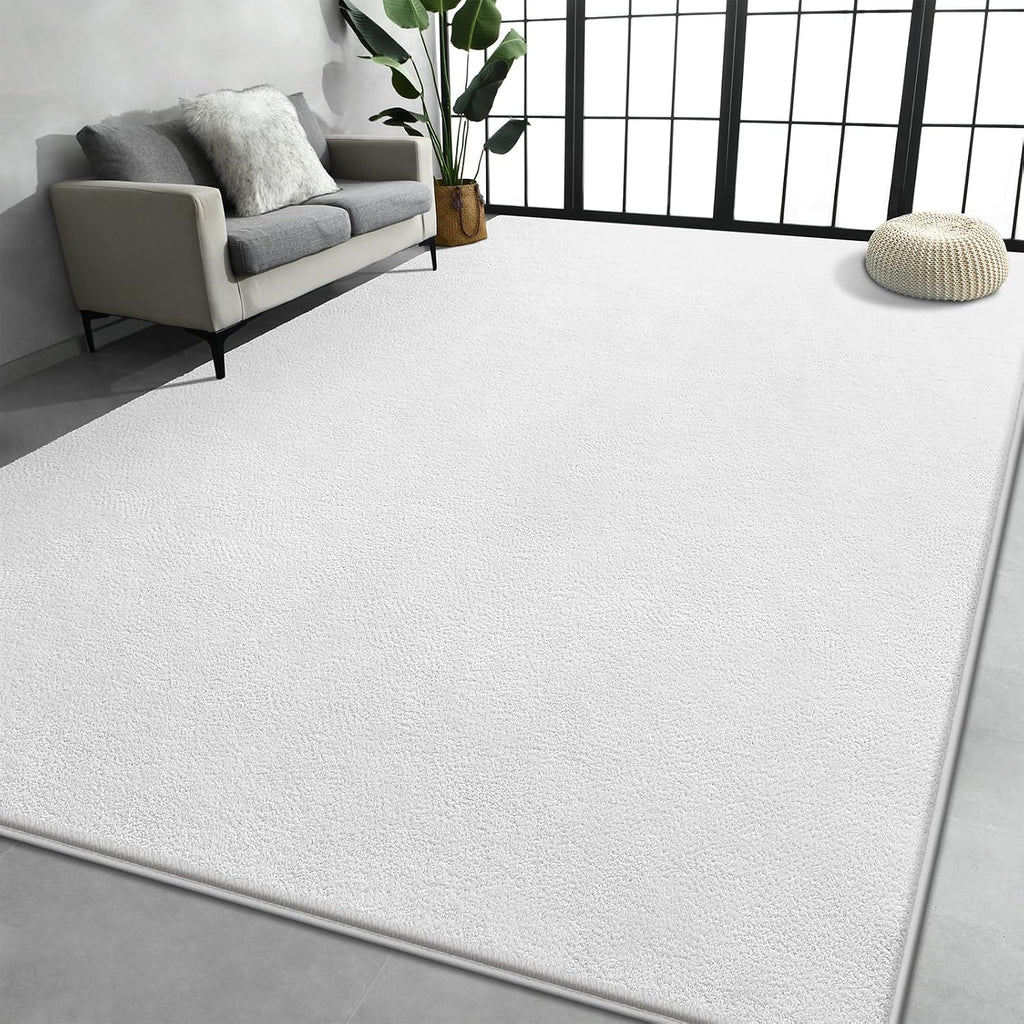 Large Area Rugs for Living Room Bedroom, Minimalist Modern Shag Rug, Soft