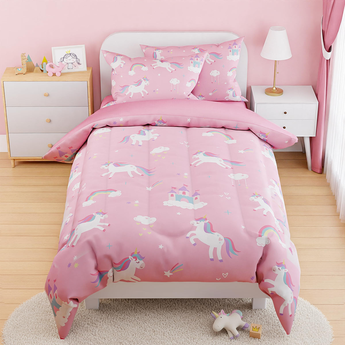 Woodland Animal Kids Bedding Set for Boys, Ultra Soft Microfiber Comforter Set Twin Size 3-Pieces, Comforters Bed Sets for Kid Tween Teen Bedroom Decor
