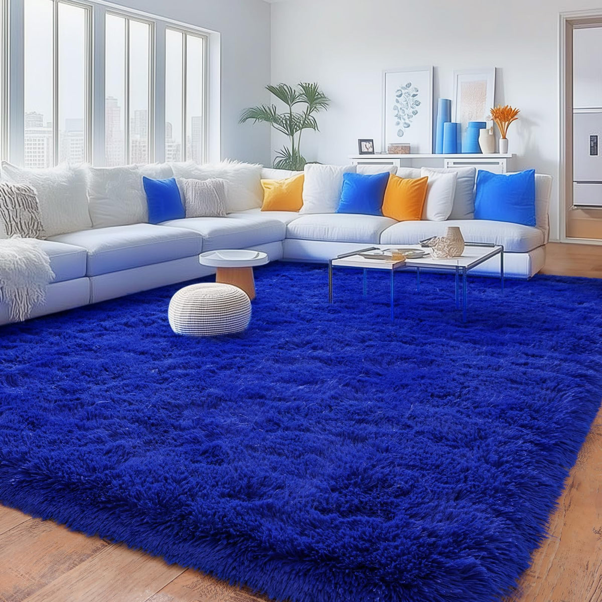 Black Rug for Bedroom, Soft Shaggy Modern Shag 4x6 Area Rugs for Living Room, Upgrade Non-Slip Plush Fluffy Carpet for Kids Boys Girls Room Dorm Home Decor Aesthetic