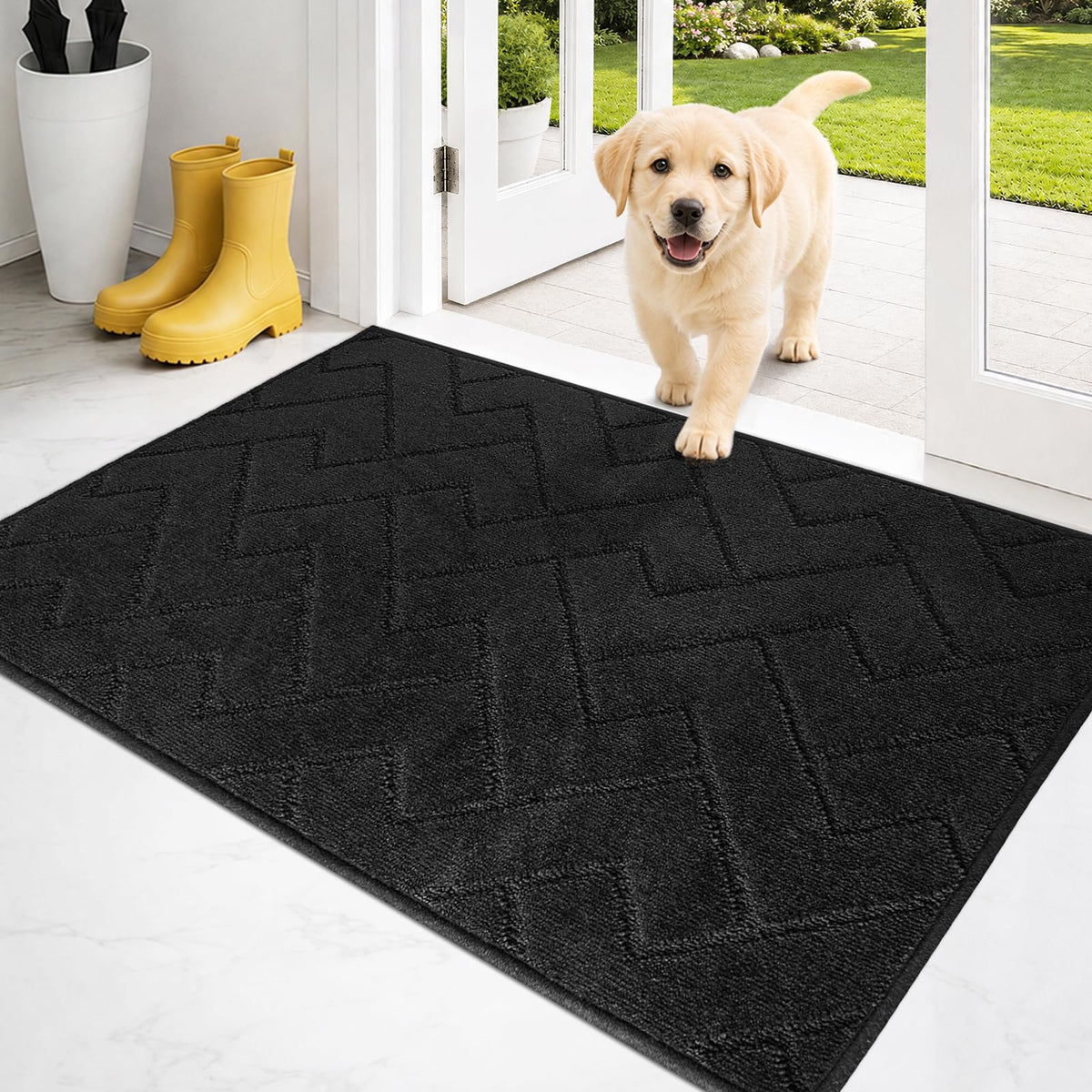 PURRUGS Dirt Trapping Door Mat Indoor Entrance, 20" x 31.5", Grey