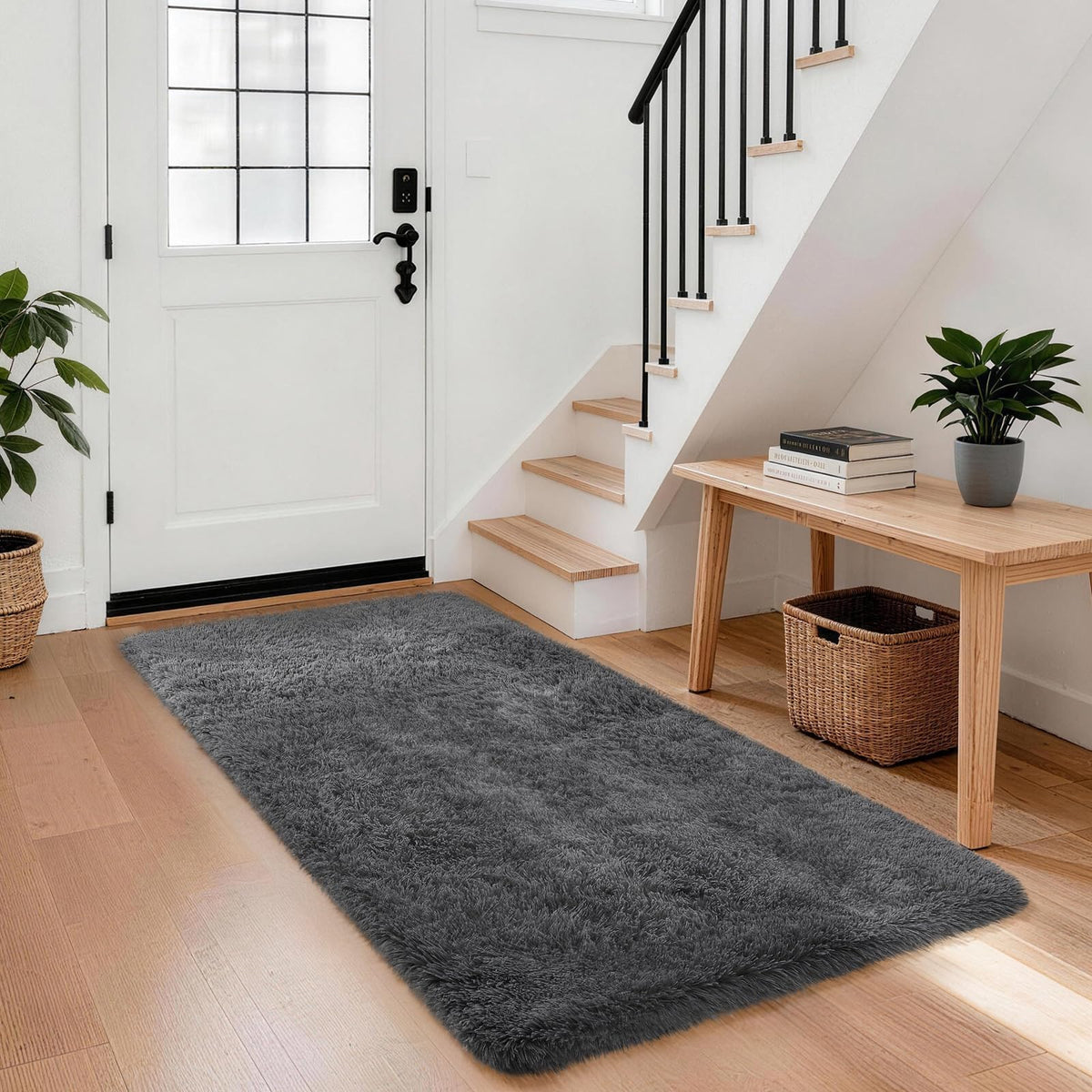 Ophanie Area Rugs for Bedroom, Christmas Upgrade Non-Slip Ivory Fluffy Soft Shag Living Room Carpet, Indoor Floor 4x6 Fuzzy Shaggy Plush Nursery Rug for Kids Dorm Decor with Over 99 pcs Pile fibers
